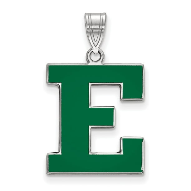 White Sterling Silver Charm Pendant Michigan NCAA Eastern University 15 mm 8